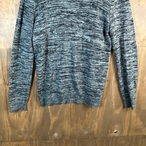 Express Womens Sweater Black Marled Knit Crew Neck Pullover Long Sleeve Large - Picture 3 of 12